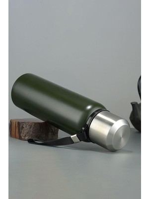Toyigoo 304 L Çelik 750 ml Yeşil Kamp Piknik Termos Tutmalı Termos CIN491YS
