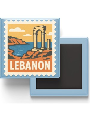 Toyigoo Buzdolap Magneti Lübnan Beyrut Renkli Posta Pulu Temalı - 9x9 cm