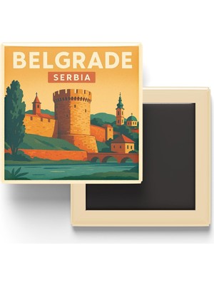 Toyigoo Belgrad Sırbistan - Kalemegdan Kalesi - Baskılı Buzdolap Magneti Kare 9x9 cm