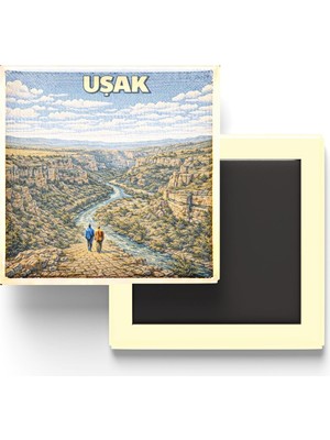 Toyigoo Buzdolap Magneti - Türkiye - Uşak - Retro Tema - 9x9 cm