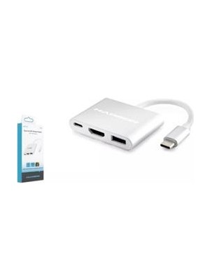 Hadron HDX7764 Type-C Hdtv Combo HDMI 4K 30Hz + Type-C + Usb3.0 3ın1 Gri