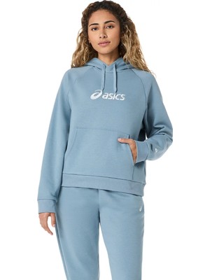 Asics Asics Logo Fleece Pullover Hoodie Kadın Raw Indigo Sweatshirt 2032D377-400