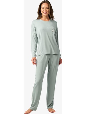Blackspade Kadın Uzun Kol Su Yeşili Pijama Takımı C7T1N225