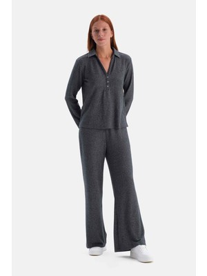 Dagi Antrasıt Bol Paça Basic Pantolon