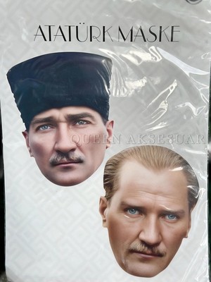 Atatürk Portre Karton Maske Seti 2’li Özel 23 Nisan, 19 Mayıs, 29 Ekim Milli Bayram Kutlamaları Için