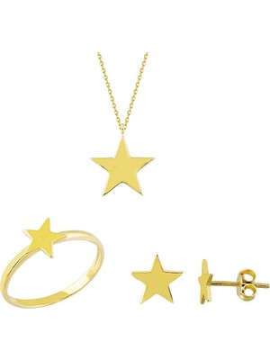 Sembol Gold Altın Yıldız 3'lü Takı Seti 14K Gold