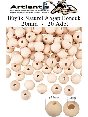 Naturel Ahşap Boncuk 20MM 20 Li 1 Paket Ham Boyanabilir Ahşap Yuvarlak Doğal Boncuklar Takı Tasarım