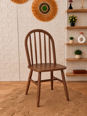 Silla Amerikan Sandalye Ceviz Ahşap Sandalye