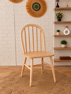 Silla Amerikan Sandalye Naturel Ahşap Sandalye