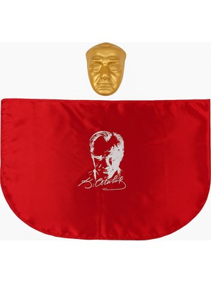 Atatürk Pelerin Kırmızı Türk Pelerini Saygı Pelerinleri Maske Hediye