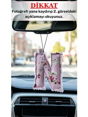 Araba Dikiz Ayna Süsü Harf Kumaş Alfabe -(Fotoğraftaki N Harfi Anahtarlık Temsilidir)