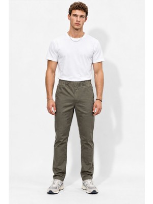 Vena Erkek Leo Beli Lastikli Soluk Efektli Jogging Fit Pantolon-Haki