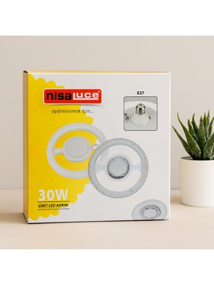Eldenör 30W E27 LED Ampul 6500K 2700 Lumen Simit Model (Mika Kristal Plastik Cam)