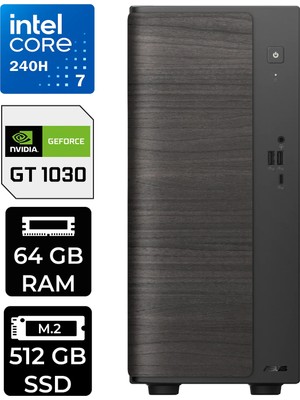 Asus V500 Mini Tower Intel Core 7 240H Gt 1030 4gb 64GB Ram 512GB SSD Freedos V501MV07240H078WP313 Masaüstü Bilgisayar + Per4 USB Bellek