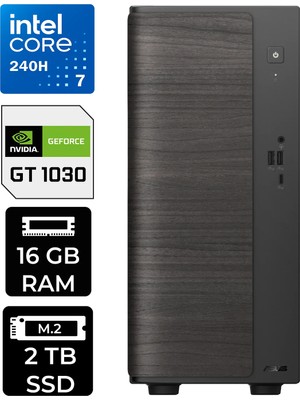 Asus V500 Mini Tower Intel Core 7 240H Gt 1030 4gb 16GB Ram 2tb SSD WIN11 Pro V501MV07240H078WP343 Masaüstü Bilgisayar + Per4 USB Bellek