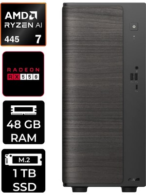 Asus V700 Mini Tower Amd Ryzen Aı 7 445 Rx 550 4gb 48GB Ram 1tb SSD WIN11 Pro VM7010R7445026WP310 Masaüstü Bilgisayar + Per4 USB Bellek