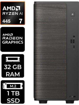 Asus V700 Mini Tower Amd Ryzen Aı 7 445 32GB Ram 1tb SSD Freedos VM7010R7445026WP306 Masaüstü Bilgisayar + Per4 USB Bellek