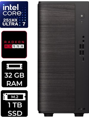 Asus V700 Mini Tower Intel Core Ultra 7 251HX Rx 550 4gb 32GB Ram 1tb SSD Freedos V701ML7251HX028WP306 Masaüstü Bilgisayar + Per4 USB Bellek