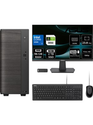 Asus V500 Mini Tower Intel Core 7 240H Rtx 3050 6gb 96GB Ram 2tb SSD 23.8" Fhd Freedos V501MV07240H078WP319 Masaüstü Bilgisayar + Per4 USB Bellek