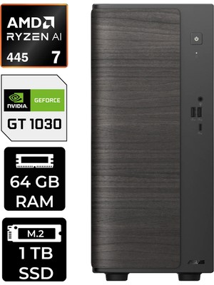 Asus V700 Mini Tower Amd Ryzen Aı 7 445 Gt 1030 4gb 64GB Ram 1tb SSD WIN11 Home VM7010R7445026WP314 Masaüstü Bilgisayar + Per4 USB Bellek