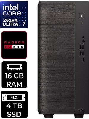 Asus V700 Mini Tower Intel Core Ultra 7 251HX Rx 550 4gb 16GB Ram 4tb SSD WIN11 Pro V701ML7251HX028WP304 Masaüstü Bilgisayar + Per4 USB Bellek