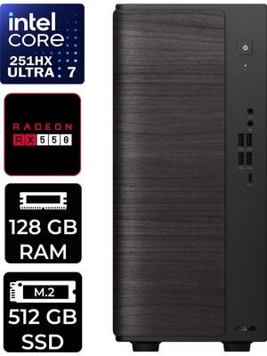 Asus V700 Mini Tower Intel Core Ultra 7 251HX Rx 550 4gb 128GB Ram 512GB SSD Freedos V701ML7251HX028WP317 Masaüstü Bilgisayar + Per4 USB Bellek