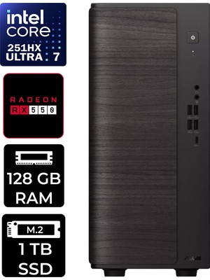 Asus V700 Mini Tower Intel Core Ultra 7 251HX Rx 550 4gb 128GB Ram 1tb SSD WIN11 Home V701ML7251HX028WP318 Masaüstü Bilgisayar + Per4 USB Bellek