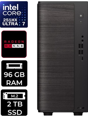 Asus V700 Mini Tower Intel Core Ultra 7 251HX Rx 550 4gb 96GB Ram 2tb SSD WIN11 Pro V701ML7251HX028WP319 Masaüstü Bilgisayar + Per4 USB Bellek