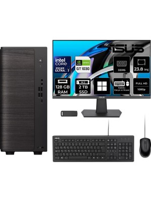 Asus V700 Mini Tower Intel Core Ultra 7 251HX Gt 1030 4gb 128GB Ram 2tb SSD 23.8" Fhd WIN11 Pro V701ML7251HX028WP319 Masaüstü Bilgisayar + Per4 USB Bellek