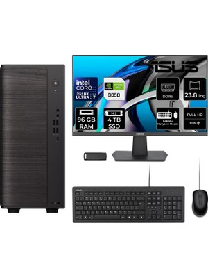 Asus V700 Mini Tower Intel Core Ultra 7 251HX Rtx 3050 6gb 96GB Ram 4tb SSD 23.8" Fhd Freedos V701ML7251HX028WP320 Masaüstü Bilgisayar + Per4 USB Bellek