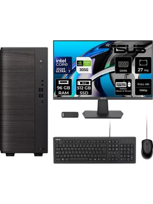 Asus V700 Mini Tower Intel Core Ultra 7 251HX Rtx 3050 6gb 96GB Ram 512GB SSD 27" Fhd Freedos V701ML7251HX028WP317 Masaüstü Bilgisayar + Per4 USB Bellek