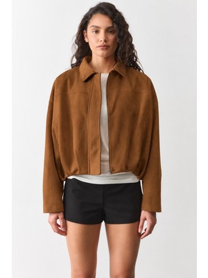 Madmext Taba Süet Bomber Kadın Ceket MG2903