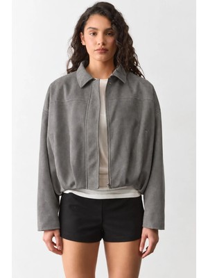 Madmext Füme Süet Bomber Kadın Ceket MG2903