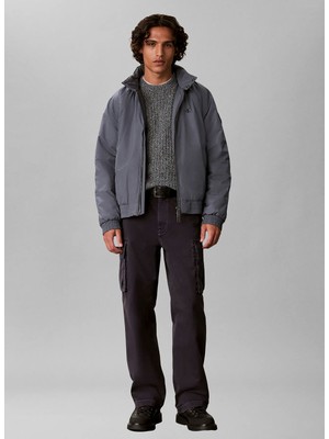 Calvin Klein Jeans Gri Erkek Kazak LV04RH328GCEF Vertıcal Rıb Cttn Cr