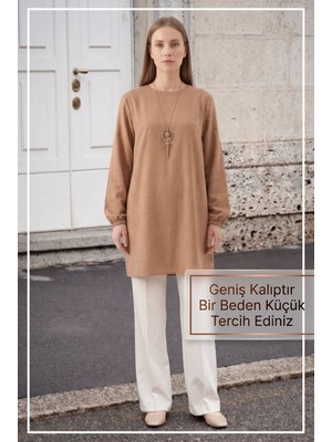 Kado Online Geniş Kalıp İnce Sofia Kolyeli Tunik
