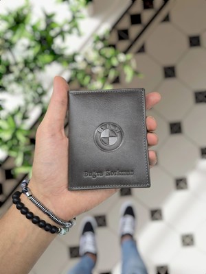 Visso Leather 1904 Bmw Logolu  Deri Araç Ruhsat Kılıfı Isme Özel Çanta Erkek Kadın Modeli