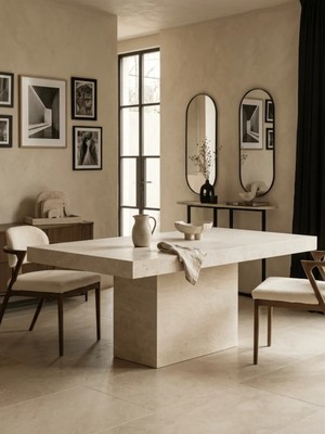 Miarik Design Traverten Megan Yemek Masasi