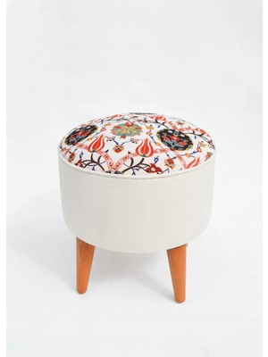 Kilim Co. Lucy Ahşap Ayaklı Puf