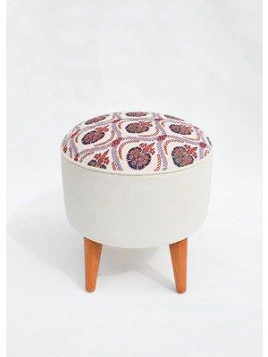 Kilim Co. Lucy Ahşap Ayaklı Puf