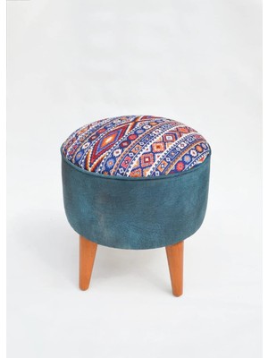 Kilim Co. Lucy Ahşap Ayaklı Puf