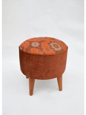 Kilim Co. Lucy Ahşap Ayaklı Puf