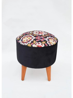 Kilim Co. Lucy Ahşap Ayaklı Puf