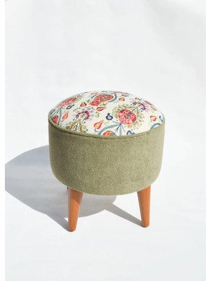 Kilim Co. Lucy Ahşap Ayaklı Puf