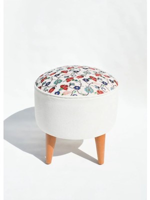 Kilim Co. Lucy Ahşap Ayaklı Puf