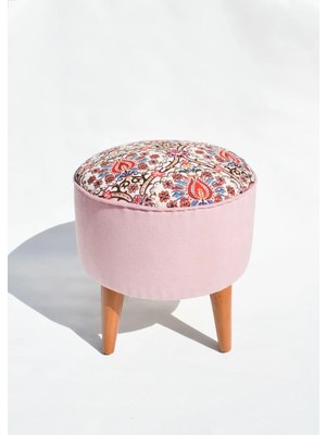 Kilim Co. Lucy Ahşap Ayaklı Puf