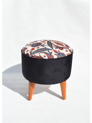 Kilim Co. Lucy Ahşap Ayaklı Puf