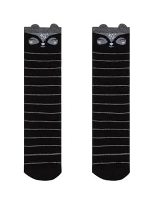 Str Store Kız Çocuk Owl Dizaltı Çorabı,siyah 2-4 Yaş