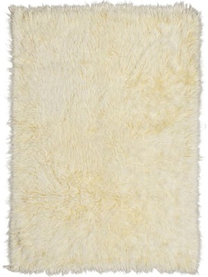 Kilim Co. Krem Renk Konya Tülü Halısı, El Dokuma Doğal Yün 140X210 cm (2.94 M²)
