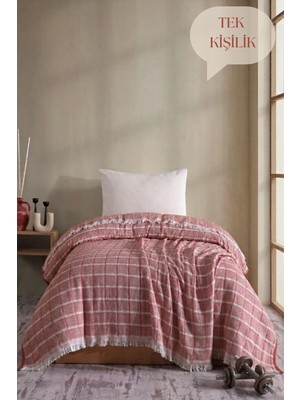 Kırmızı Müslin 4 Katlı Pamuklu Pike 170X206