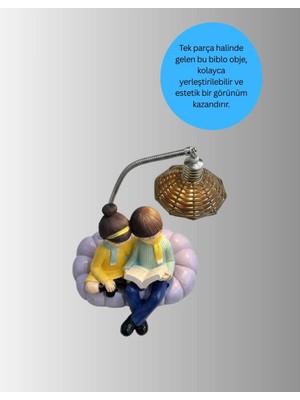 Birsence Dekoratif Gece Lambası Okuyan Çift Figürü 1 Adet